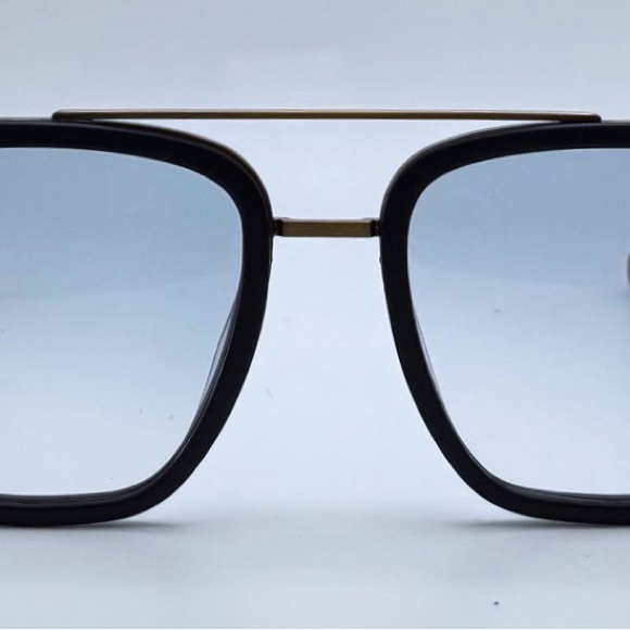 Men’s Large Oversized Urban Square Aviator tinted Sunglass Frame Navy/Ant Gold - Picture 3 of 11